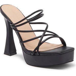 WILD DIVA LOUNGE Platform Mule Sandal Black Size 9